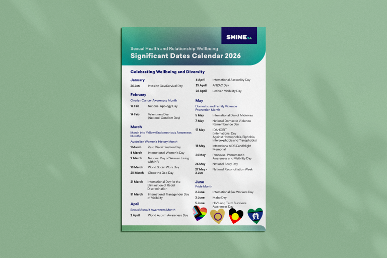 Sexual Health Significant Dates Calendar 2026 - SHINE SA